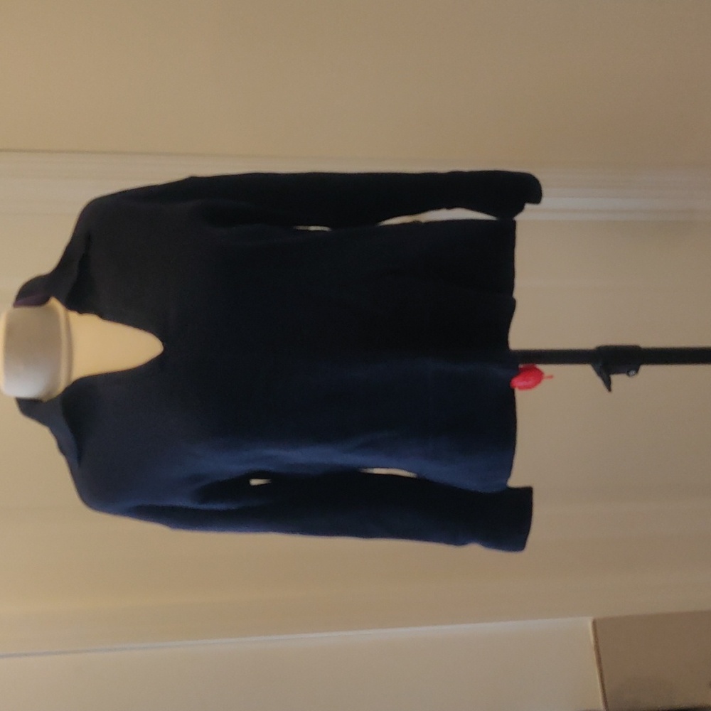 New!Ellie Tahari Navy Blue Women's V Neck Vintage Inspired Sweater Cottage Core